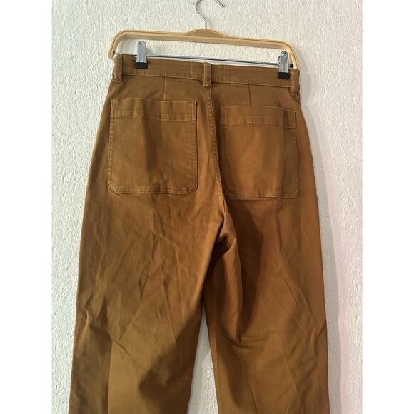 EVERLANE Regular Straight Leg Cropped Pant Jeans High Rise Chino Yellow Sz 4 - Picture 9 of 11